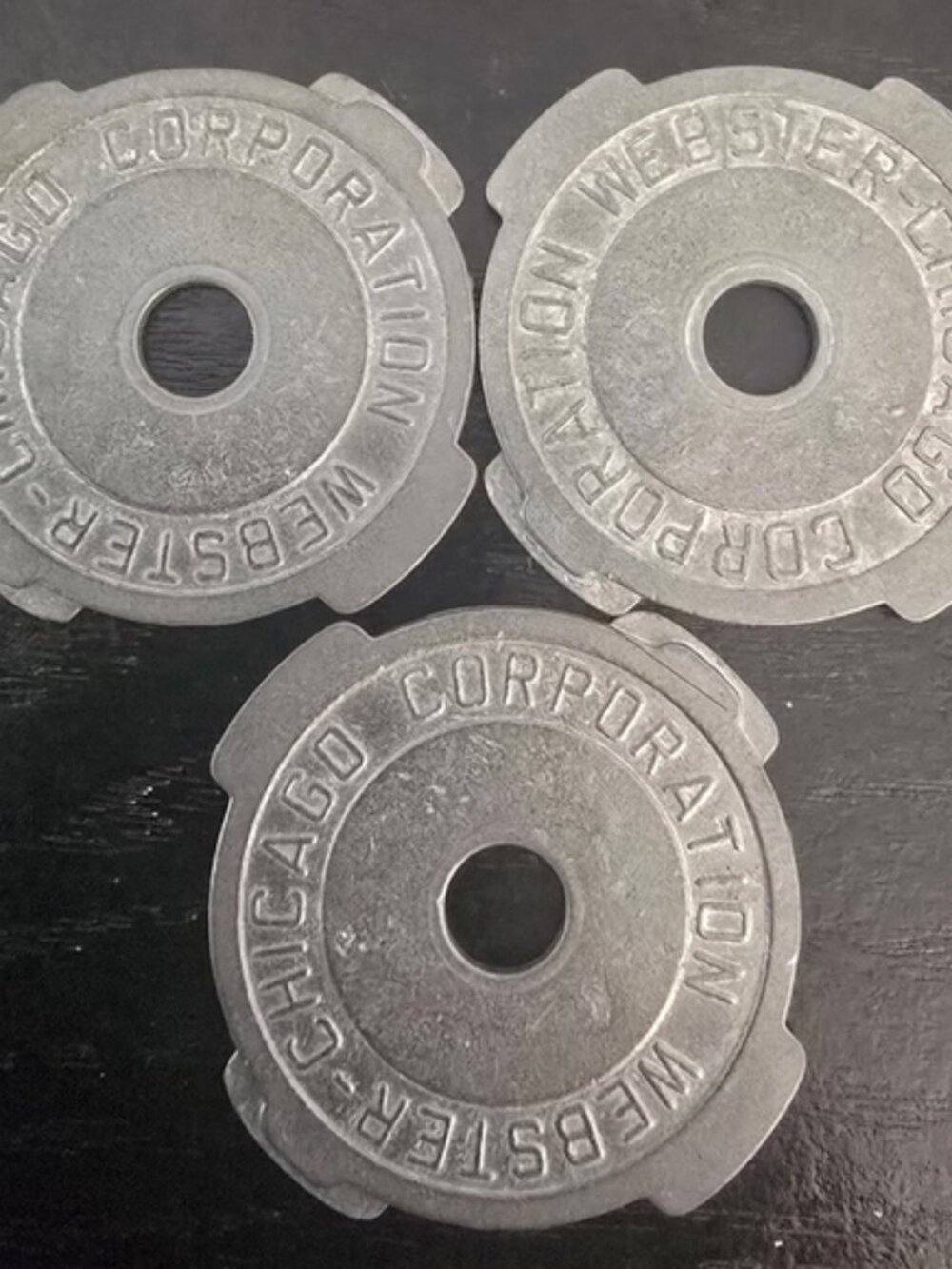 Set of 3 Webster Chicago Corporation Metal Vinyl Record 45 Adapters
